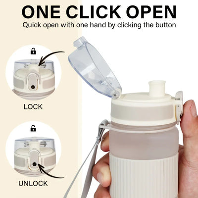 1pc BPA-Free Plastic Water Bottle with Lid and Strap-Ideal for Hiking, Fitness, and Casual Use - Perfect Gift for Father'S Day