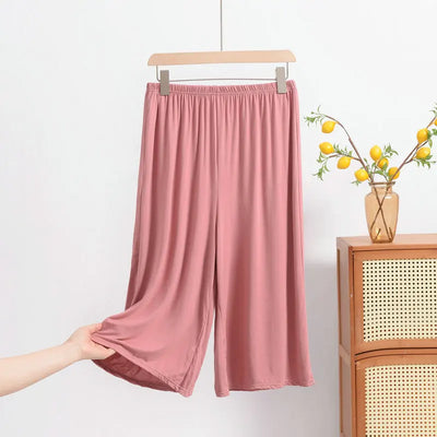 Plus size XL to 8XL Women's Modal pant calf-length summer Capri Pants wide leg pants short pants casual homewear