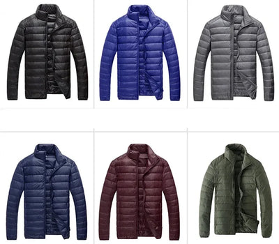 2024 Fall And Winter New Collar Lightweith Warm Down Jacket Royal Blue Black Gray Green Male Down-Filled Coat  Large Size Does N