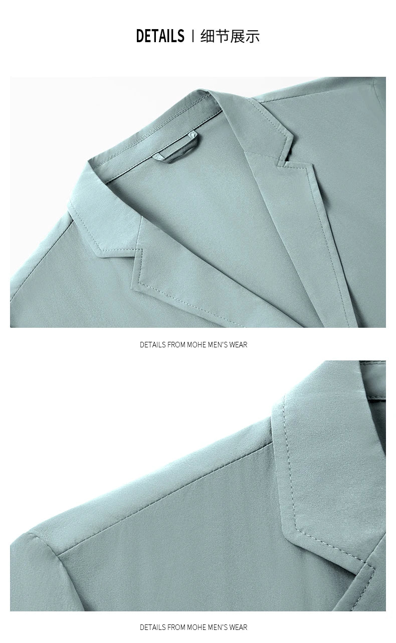 2024 Summer New Casual Sunscreen Small Suit Top for Men, Thin Ice Silk Sunscreen Quality, Fashionable and Versatile Suit Top