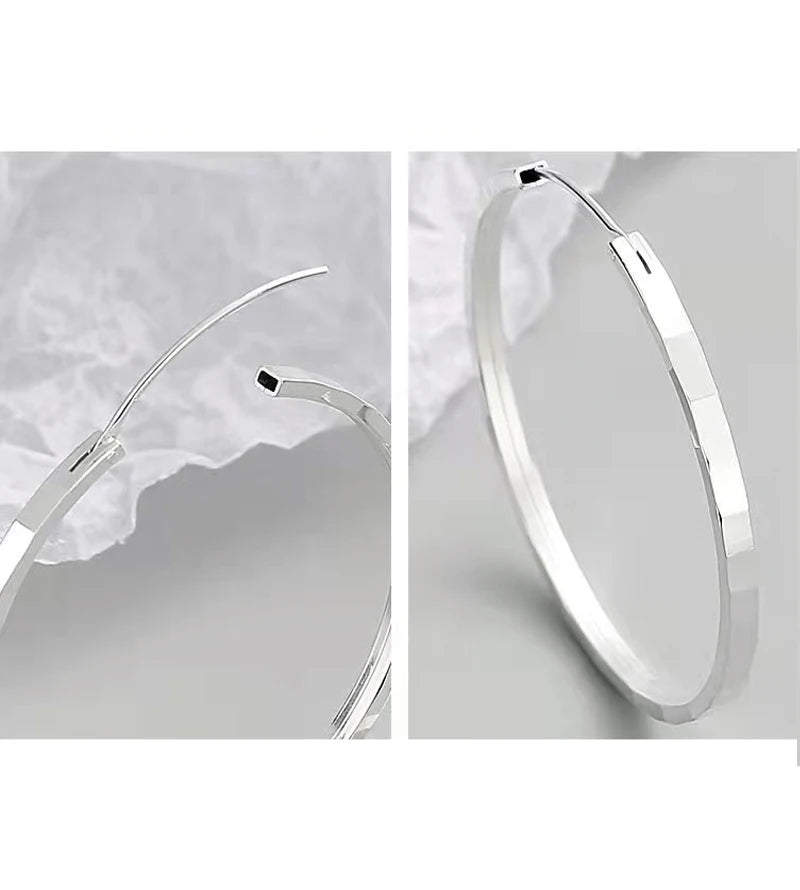Somilia - 100% 925 Sterling Silver Women's Big Hoop Earrings New Collection Jewelry Fashion Women 18K Gold Plated серьги кольца