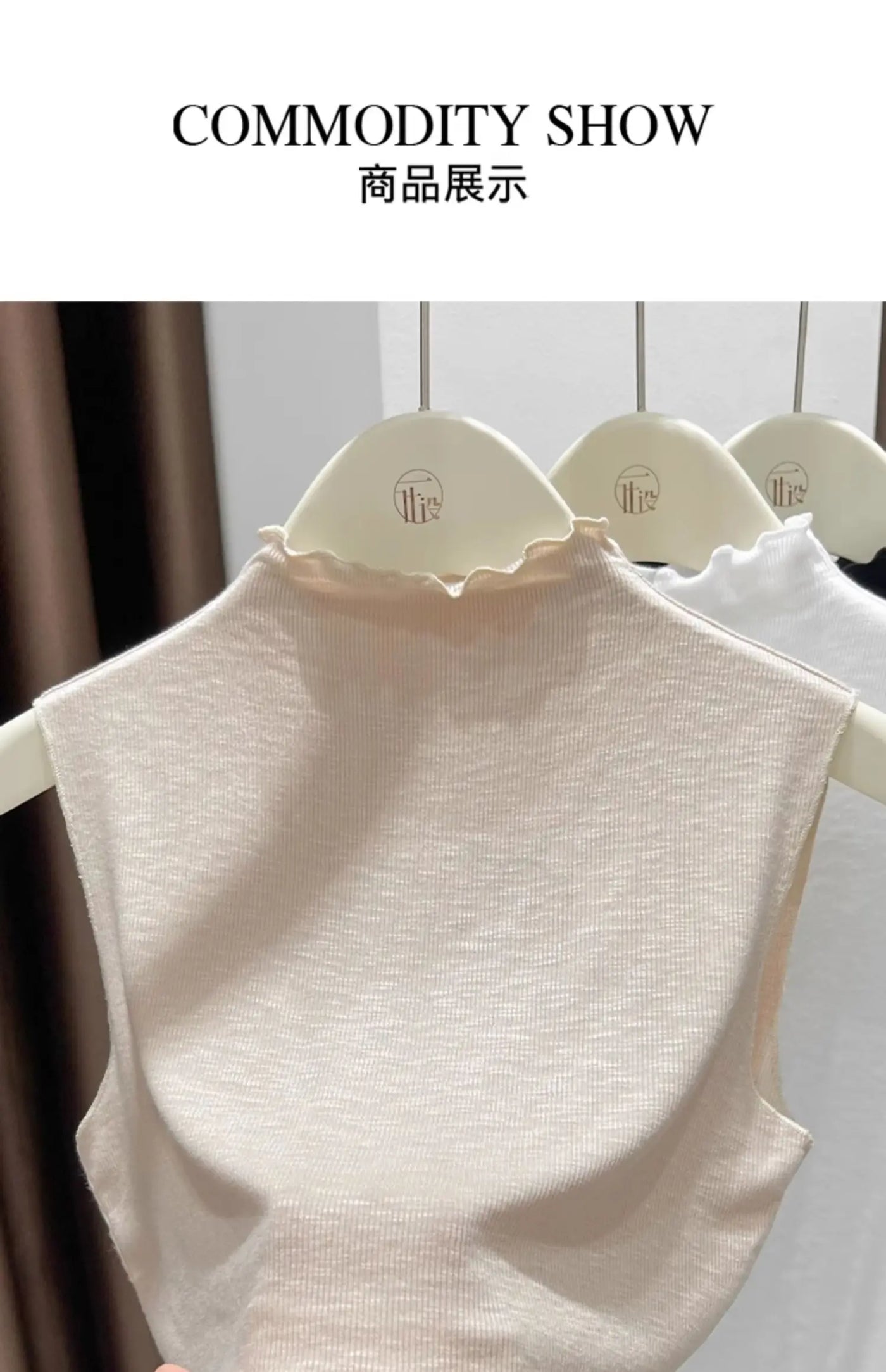 2025 Ruffled Knitted Top Women Y2K Tank Top Half Neck Vest Female Sleeveless Sweater Chic Soft Streetwear Solid Skinny Tube Top