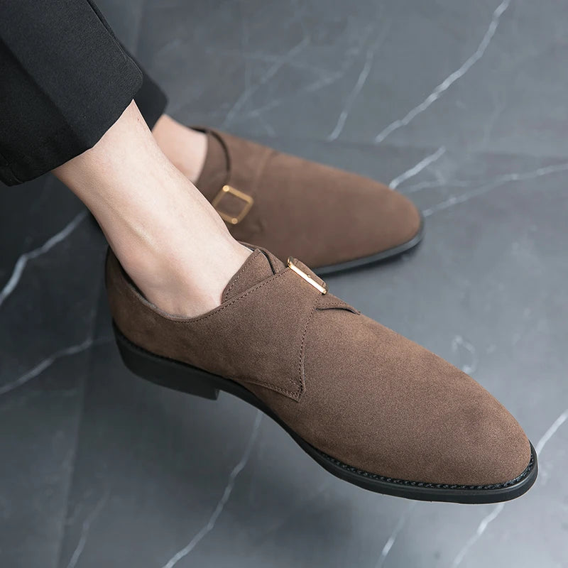 2024 New High Quality Handmade Oxford Dress Shoes Footwear Wedding Formal Italian Shoes Hot Social Office Pointed Suede Loafers