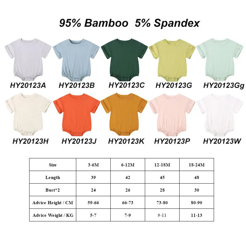 2025 Summer Newborn Baby Clothing Bamboo fiber casual Rompers 3-24M Infnat Boys Girls Jumpsuit Bebe Body Clothes Short Sleeve