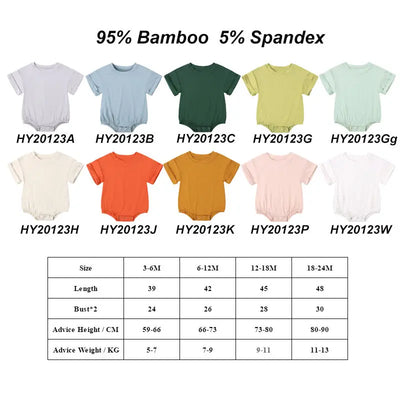 2025 Summer Newborn Baby Clothing Bamboo fiber casual Rompers 3-24M Infnat Boys Girls Jumpsuit Bebe Body Clothes Short Sleeve