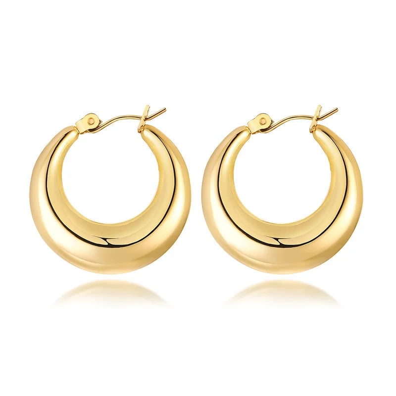 Fashion Square Geometric Hoop Earrings for Women, Chic Metal Stainless Steel Lady Earrings Bijoux Femme New Jewelry