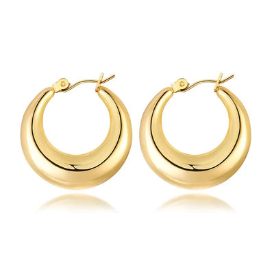 Fashion Square Geometric Hoop Earrings for Women, Chic Metal Stainless Steel Lady Earrings Bijoux Femme New Jewelry