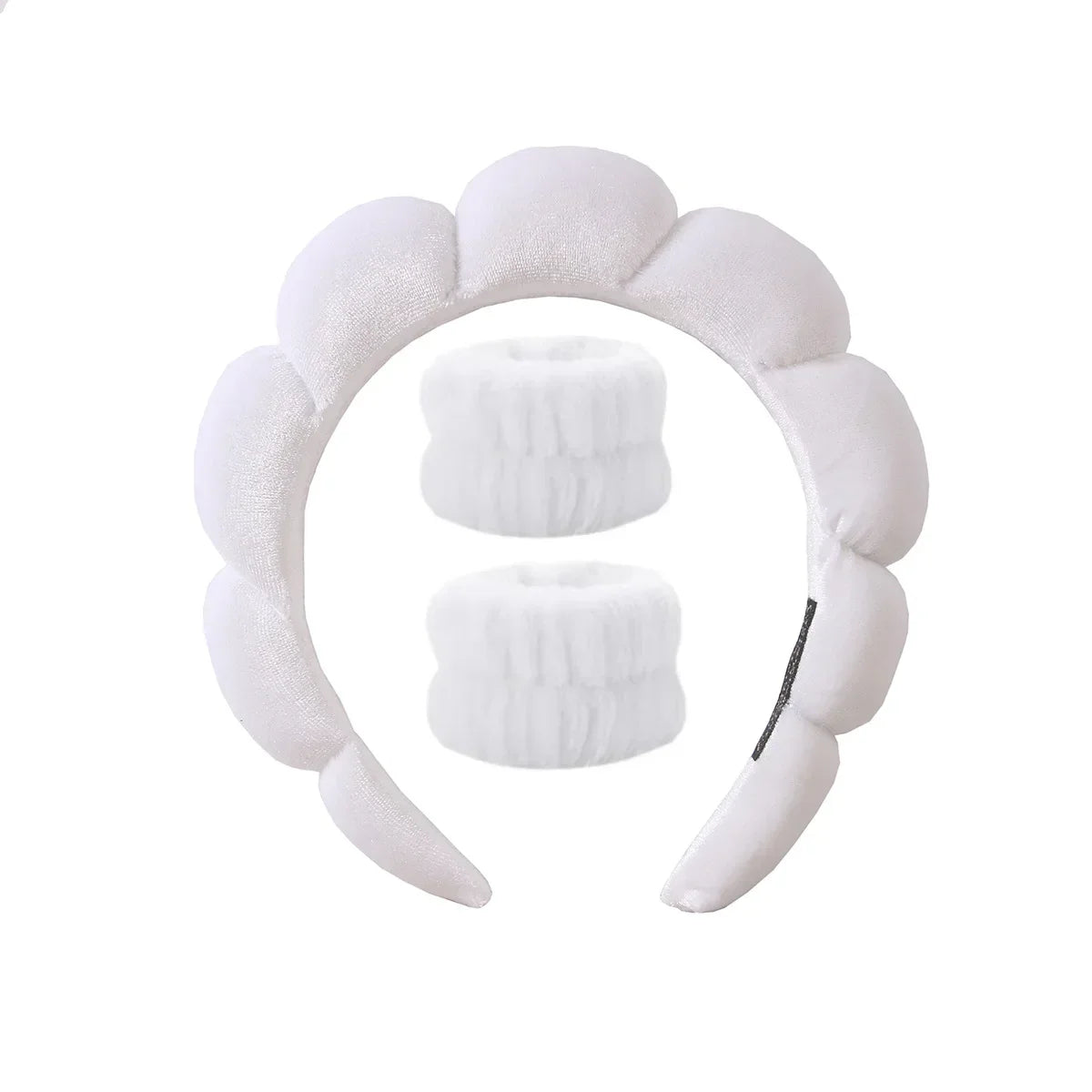 3Pcs/Set of Toiletry and Makeup Headband Wrist Strap Women's Bracelet Scrunchie Striped Plaid Plush Face Wash Home Headband