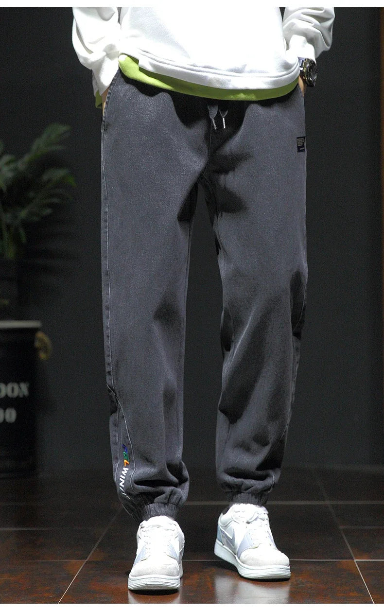 New Style Spring Summer Black Blue Cargo Jeans Men Streetwear Denim Jogger Pants Male Baggy Harem Jean Trousers Large Size M-8XL