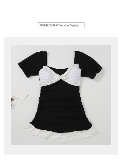 Baignade Gentle Short-Sleeved Underpants One-Piece Swimsuit