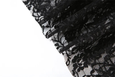 Y2K Goth Dark Irregular Hem Lace Patchwork Mid Skirts Women Streetwear Fairy Slim Pleat A-line Skirt Mall Goth Fashion Bottoms