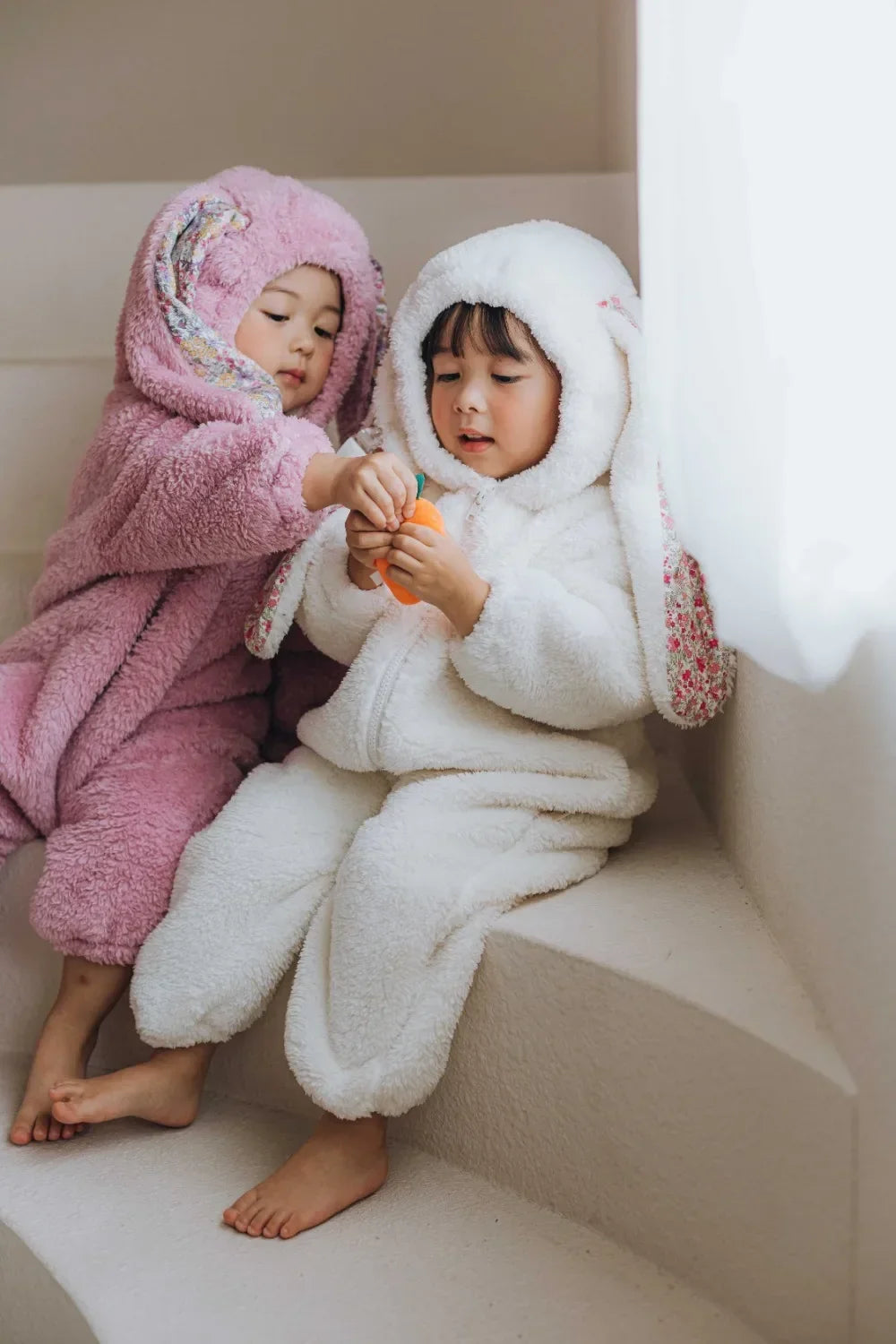 Winter Winter  Baby Romper Boys Girls Zipper Newborn Jumpsuit Cute Hooded Rabbit Pajamas Baby Girl Clothes 1-2 Years