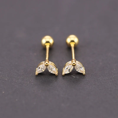 Fashion Multicolor Zircon Crystal Small Hoop Earrings Women Stainless Steel Flower Square Cartilage Earring Piercing Jewelry