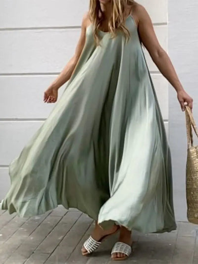 ZANZEA 2024 Summer Holiday Beach Sundress Women Sleeveless Dress Big Swing Vestidos Casual Sexy Bohemian Solid Color Robe Femme