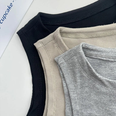 Women's Sleeveless Zip-Up Crop Top Korean Style Slim Fit Summer Vest Sexy Casual Camisole for Women Fashion Streetwear Basic Tee