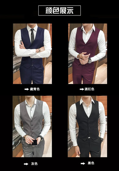 M-5XL Plus Size Men's Slim Fit Mens Suit Vest Casual Suit Vest Man Formal Businss Vests Male Waistcoat Gilet Homme XXXXXL