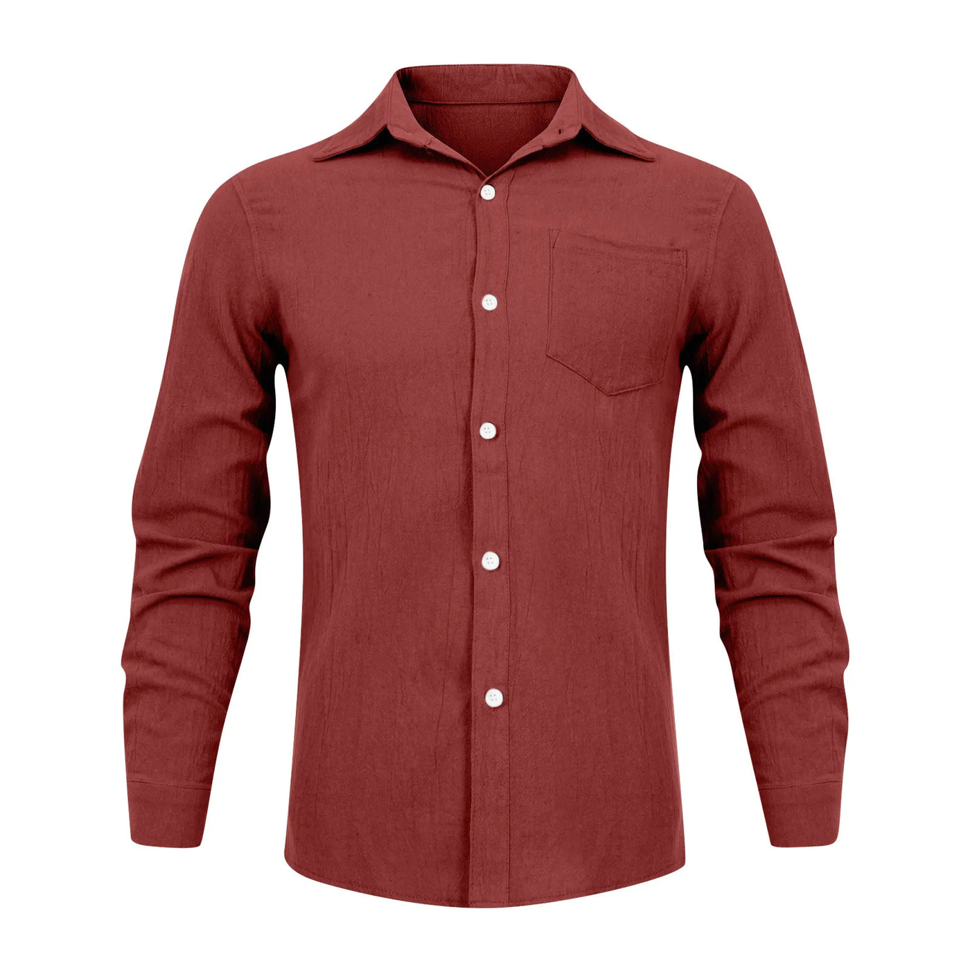 Loose Shirts Men'S Lightweight Long Sleeved Shirt Spring Summer Men'S Casual Cotton Linen Solid Color Long Sleeve Shirts