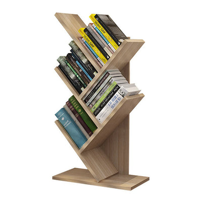 Rustic Standing Tree Bookshelf Wood Display Rack For Home Office Decoration Storage Organizer Shelf Bookcase