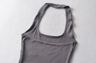 Sexy Women Crop Top 2023 Summer Double Halter Tops Sleeveless Tanks