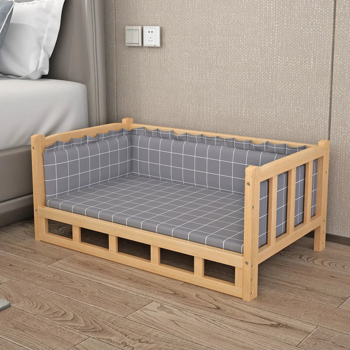 Simple Wooden Dog Bed Multifunctional Bedside Dog House Environmentally Friendly Practical Pet Bed Domestic Wooden Bedside Table