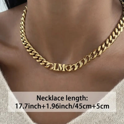 Y2K Gold Letter Necklace Minimalist Dainty Chain Jewelry for Women Trendy Everyday Wear Birthday Gift for Her Clavicle Accessory