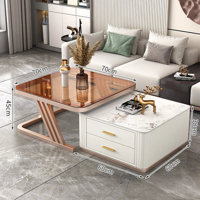 Nordic Aesthetic Coffee Table Living Room Light Luxury Designer Clear Unique Side Table Modern Simple Mesas Bajas Furniture