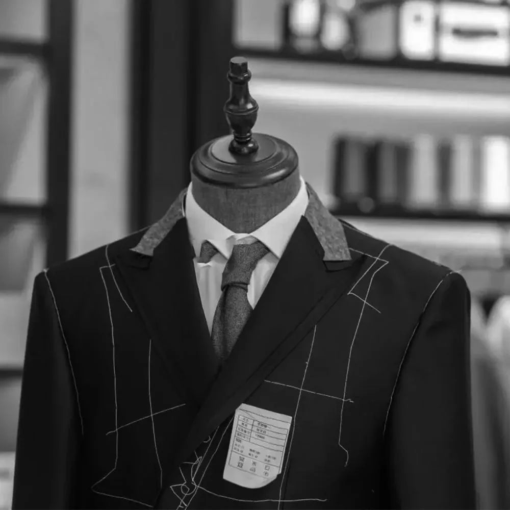 3 Pieces Men's Grey Herringbone Suits Formal Slim Fit Peak Lapel Tweed Prom Tuxedos For Wedding Groomsmen (Blazer+Vest+Pants)