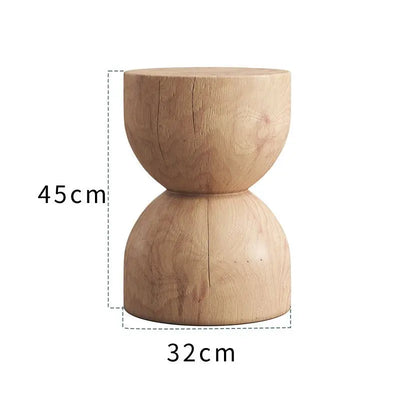 Solid Wood Stump Stool Rustic Wooden Pier Side Table Nordic Round Log Seat Boho Home Decor Accent Creative Living Room Footrest