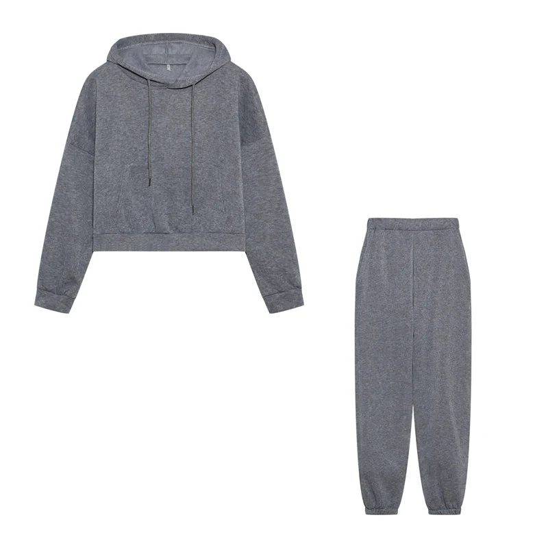 2024 Autumn Winter Women's New Long Sleeved Hat Casual Sweater Coat Women's Sports Set