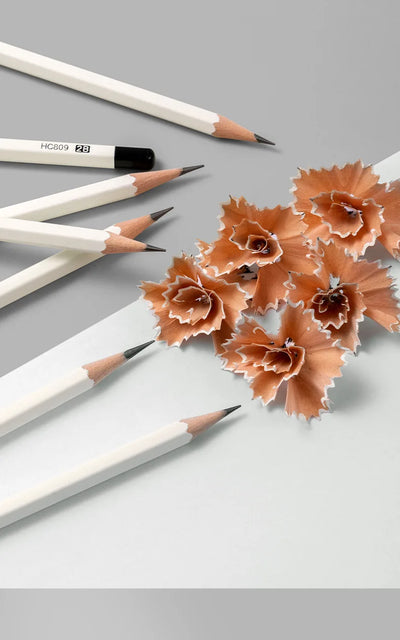 Deli HC809 HB/2B White Hexagonal Pencil 10pcs/Set Safe and Non toxic Stationery Supplies,Suitable for Elementary School Students