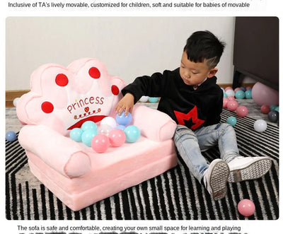 Children Sofa Cute Cartoon Lazy Folding Small Sofa Bed Girl Princess Baby Toddler Dual-purpose Small Child Seat
