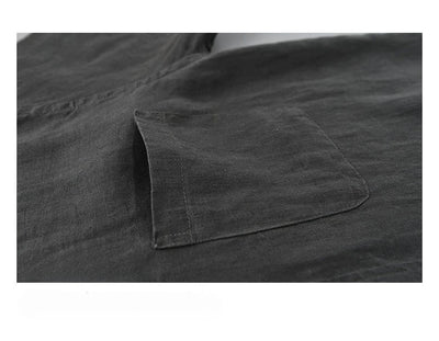 2025 Summer New Breathable Thin 100% Linen Short Sleeve Shirt for Men Casual Turn-down Collar Classic Shirt DC927