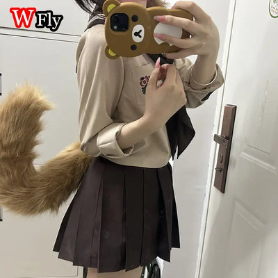 Women’s Harajuku Steampunk Handmade Dog ears and tail Cute Style  Headband Y2K Lolita Subculture Spicy Girls Gothic HairBands