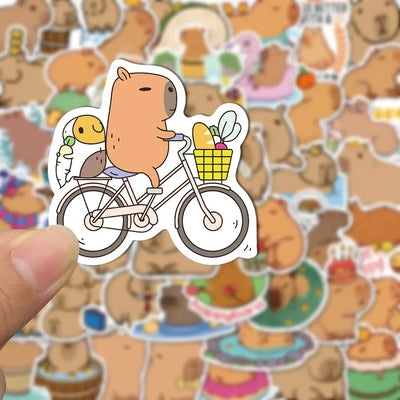 10/30/50pcs Kawaii Capybara Cartoon Stickers Aesthetic Decorative Phone Case Stationery Laptop Waterproof Kids DIY Sticker Toys