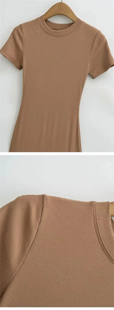 Women's Sexy Slim Fishtail Dresses Temperament Long Dress Short-sleeved Pure Desire To Show Figure Tight Beautiful Hip Skirt
