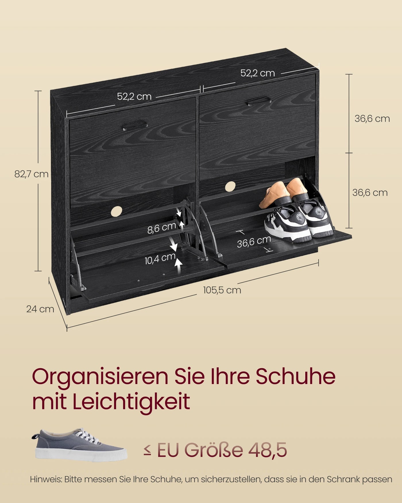 Shoe Cabinet 4 Flaps Shoe Tipper shoe rack Shoe storage Adjustable Partition Wall for 16-28 Pairs shoes Hallway