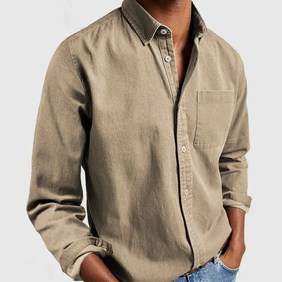 Loose Shirts Men'S Lightweight Long Sleeved Shirt Spring Summer Men'S Casual Cotton Linen Solid Color Long Sleeve Shirts