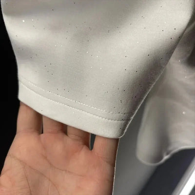 Crop Tops Tshirts for Women Solid Color Diamond Tunic Tees 2024 Ropa Mujer Slim Waist Off Shoulder Fashion Sweet Sexy T-shirt