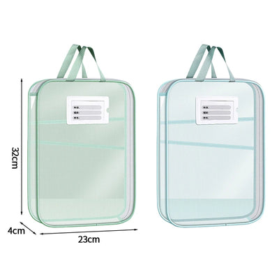 3 Layers Stationery Storage Bag Stationery Mesh Zipper Bag File Folders Large Capacity Storage Bags School Office Organizer 파우치