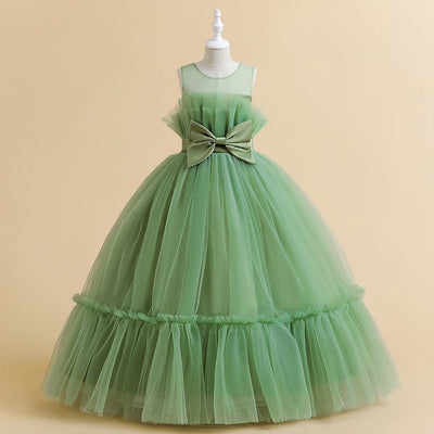 Formal A-line Party Dress For Girls Children Costume Sleeveless Princess Dresses Girl Dress Elegant Lace Wedding Gown