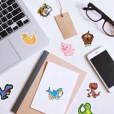 100/300PCS Mix Cute Cartoon Animals Graffiti Stickers DIY Phone Guitar Laptop Notebook Suitcase Cup Waterproof Sticker Kids Toy