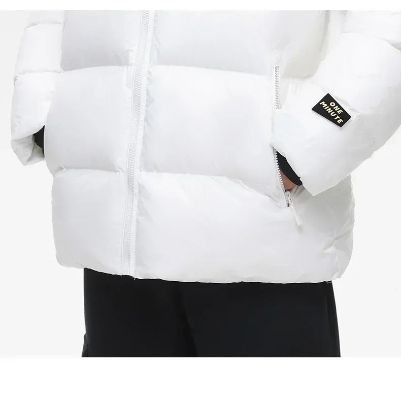 Solid Color with Hoodie Warm Puffer Jackets Padded Cotton Clothes Waterproof Jackets Man Winter Coats Men Hooded Zipper Parkas