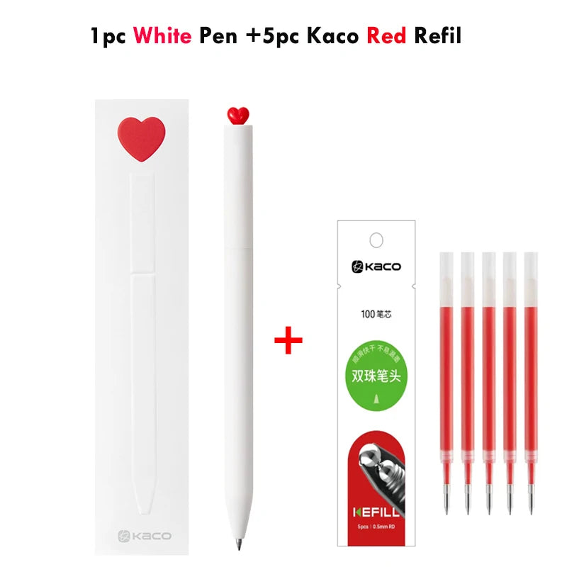 KACO Kawaii Rotate Gel Pens Stationery Caneta 문구용품 0.5MM Black Ink канцелярия Fluent Writing High Capacity for School Office ﻿