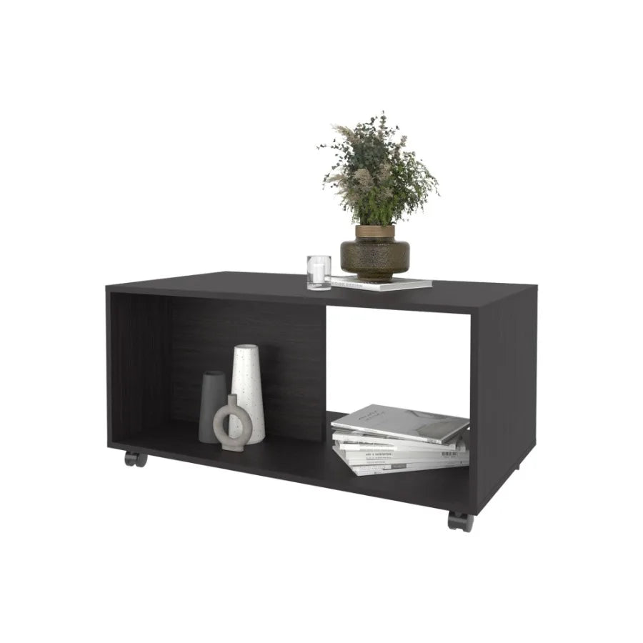 Gu Oidak Coffee Table with Open Storage and Caster Wheels gue