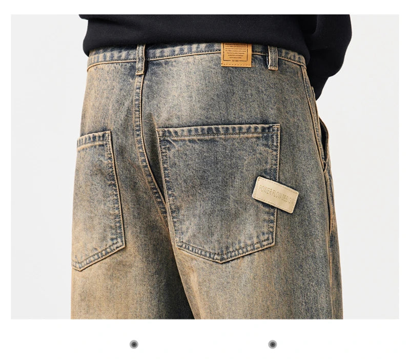 Men's Jeans Baggy Pants Loose Fit Harem Pants For Men Clothing Streetwear Fashion Pockets Patchwork Large Trousers Oversized 42