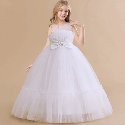 Formal A-line Party Dress For Girls Children Costume Sleeveless Princess Dresses Girl Dress Elegant Lace Wedding Gown