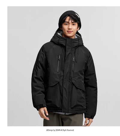 Semir Cotton-Padded Jacket Men 2024 Winter Waterproof, Oil-Resistant, Stain-Resistant and Windproof Outerwear Loose