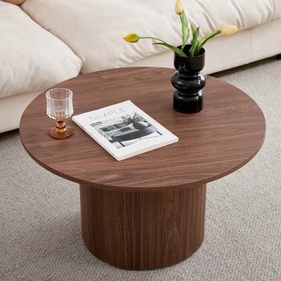 Set of 2 Nordic Style Wooden Round Coffee Table Set, Wooden Nesting Coffee Table, for Living Room/Bedroom Furniture