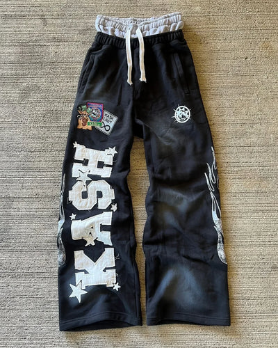 Y2K New Gothic Retro Letters Embroidered Jogging Casual Pants Men's and Women's Hip-Hop Harajuku Fashion Casual Straight Pants