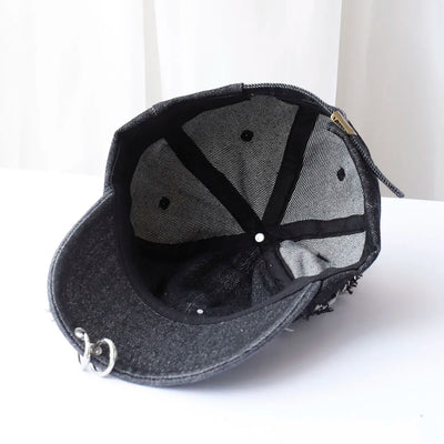 NEW y2k Hot Girl Graffiti Jeans Rabbit Ears Cowboy Baseball Hat Wash Graffiti Hip Hop Cap Women Men Party Team Baseball Cap